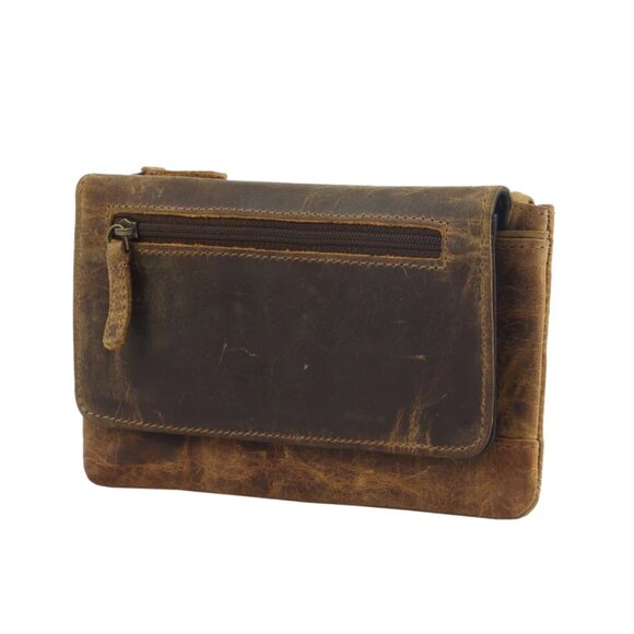MYRA BAG LEATHER WALLET | OAK FIRE LEATHER WALLET | AGED LEATHER RFID WALLET - Picture 6 of 7